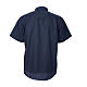 STOCK Camicia clergy manica corta misto blu s2