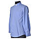 STOCK Camisa de sacerdote manga larga algodón popeline azul claro s5
