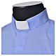 STOCK Camisa de sacerdote manga larga algodón popeline azul claro s6