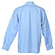 STOCK Camisa de sacerdote manga larga algodón popeline azul claro s8