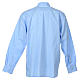 STOCK Camisa de sacerdote manga larga algodón popeline azul claro s2