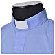 STOCK Camisa de sacerdote manga larga algodón popeline azul claro s3