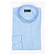 Collarhemd mit Langarm aus leicht zu bügelnden Baumwoll-Polyester-Mischgewebe mit Diagonalmuster in der Farbe Hellblau Cococler s3
