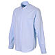 Clergy shirt Long sleeves easy-iron mixed cotton Light Blue Cococler s3
