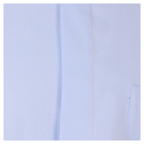 Chemise clergy Cococler m. longues Repassage facile Diagonale Mixte coton Bleu clair 2