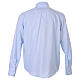 Chemise clergy Cococler m. longues Repassage facile Diagonale Mixte coton Bleu clair s5