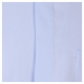 Camicia clergy M. Lunga Facile stiro Diagonale Misto cotone Celeste Cococler