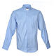 Koszula kapłańska długi rękaw błękitna bawełniana Cococler s1