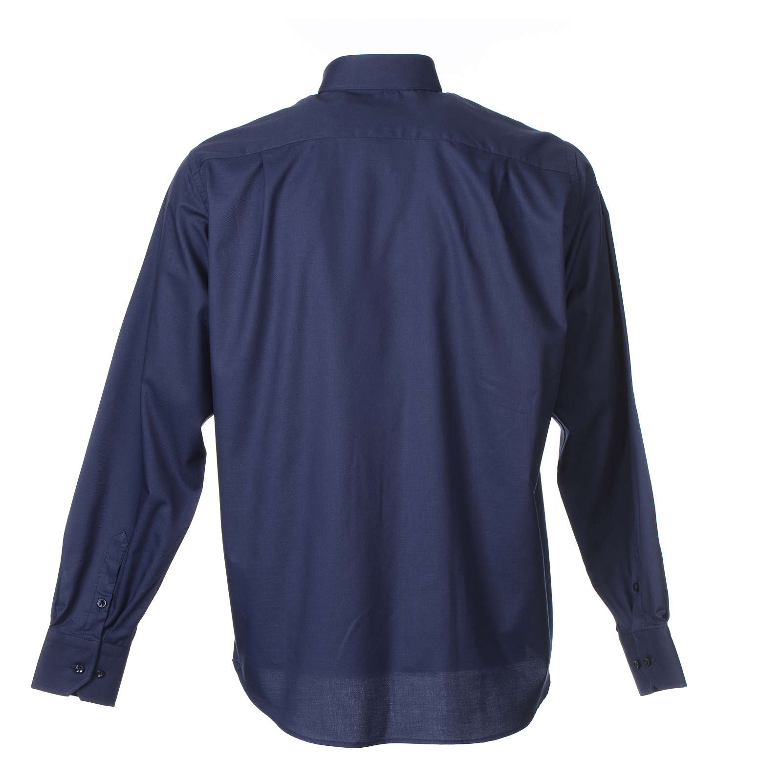Clerical shirt Long sleeves easy-iron mixed cotton Blue | online sales ...