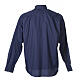 Camisa Clergy Manga Larga Planchado Facil Diagonal Mixto Algodón Azul Cococler s7