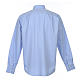 Koszula kapłańska długi rękaw, bawełna mieszana błękitna. Cococler s2