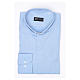Camisa clergy M/L passo fácil espinha misto algodão azul claro Cococler s3