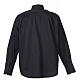 Clergy shirt Long sleeves easy-iron mixed herringbone cotton Black Cococler s8