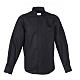 Camicia clergy M. Lunga Facile stiro Spigato Misto cotone Nero Cococler s1