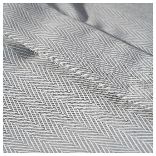 Collarhemd mit Langarm aus leicht zu bügelnden Baumwoll-Polyester-Mischgewebe mit Fischgrätenmuster in der Farbe Grau Cococler 4