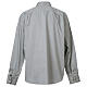 Collarhemd mit Langarm aus leicht zu bügelnden Baumwoll-Polyester-Mischgewebe mit Fischgrätenmuster in der Farbe Grau Cococler s3