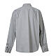 Grey clerical shirt Long sleeves easy-iron mixed herringbone cotton Cococler s7