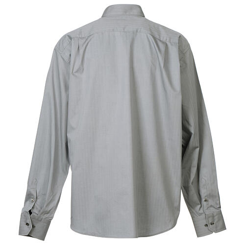 Camicia clergy M. Lunga Facile stiro Spigato Misto cotone Grigio Cococler 3