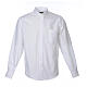 Camisa clergy M/L uma cor misto algodão branco Cococler s1