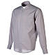Clergy shirt long sleeves solid colour mixed cotton Light Grey Cococler s3