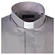 Clergy shirt long sleeves solid colour mixed cotton Light Grey Cococler s4