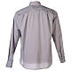 Clergy shirt long sleeves solid colour mixed cotton Light Grey Cococler s7