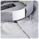 Clergy shirt long sleeves solid colour mixed cotton Light Grey Cococler s2