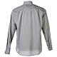 Clergy shirt long sleeves solid colour mixed cotton Light Grey Cococler s5