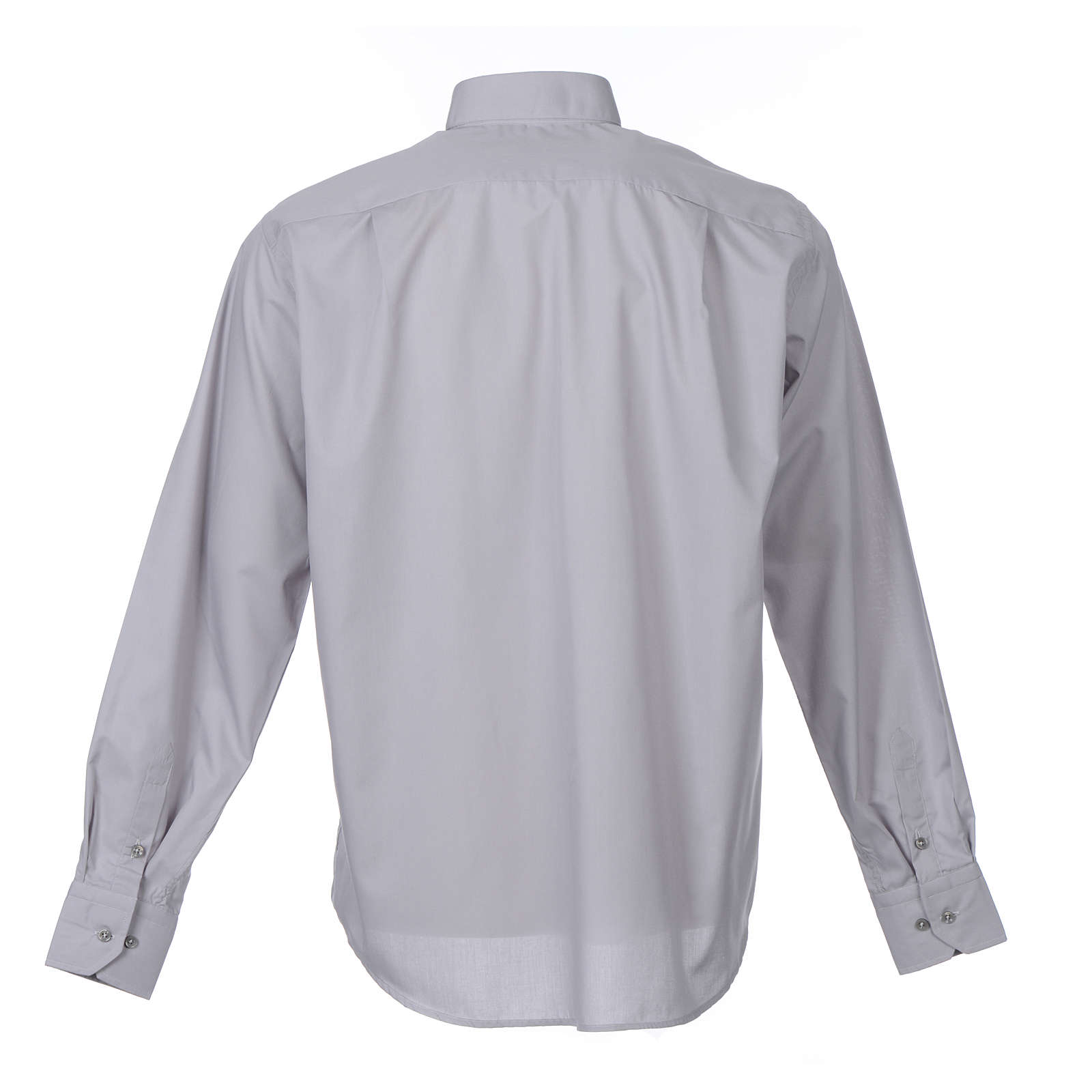 Tab Collar Light Grey Shirt long sleeve solid color mixed | online ...