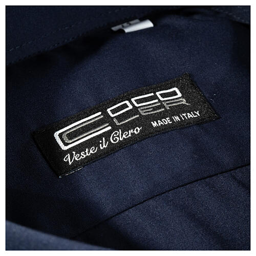 Camisa clergy M/L uma cor misto algodão azul escuro Cococler 3