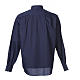Long-sleeve clergy shirt solid color mixed cotton Blue Cococler s2