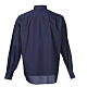 Long-sleeve clergy shirt solid color mixed cotton Blue Cococler s6