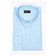 Clergy shirt long sleeves solid colour mixed cotton Light Blue Cococler s3