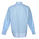 Clergy shirt long sleeves solid colour mixed cotton Light Blue Cococler s6