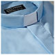 Camisa clergy M/L uma cor misto algodão azul claro Cococler s2