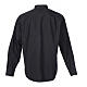 Clerical shirt long sleeve solid colour mixed cotton Black s2