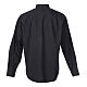 Long-sleeve clergy shirt solid color mixed cotton Black Cococler s5