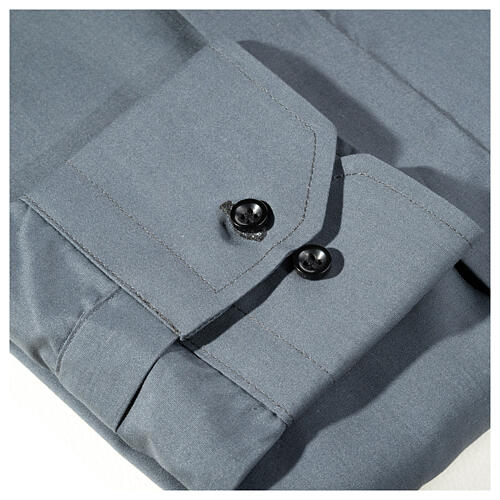 Collarhemd mit Langarm aus Baumwoll-Polyester-Mischgewebe in der Farbe Dunkelgrau Cococler 5