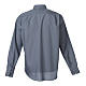 Clergy shirt long sleeves solid colour mixed cotton Dark Grey s2