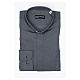 Clergy shirt long sleeves solid colour mixed cotton Dark Grey s3