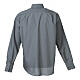 Clergy shirt long sleeves solid colour mixed cotton Dark Grey Cococler s6