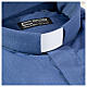 Camicia clergy M. Lunga Filo a Filo Misto cotone Blu Cococler s2