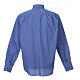 Camicia clergy M. Lunga Filo a Filo Misto cotone Blu Cococler s5