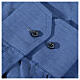 Long-sleeve clergy shirt fil-à-fil mixed cotton, blue Cococler s4