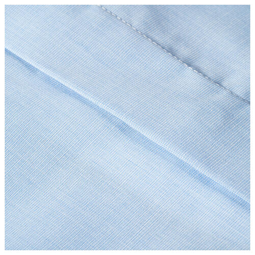 Collarhemd mit Langarm aus Fil-à-Fil-Baumwollmischung in der Farbe Himmelblau Cococler 4