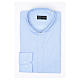 Clergy shirt long sleeves fil-à-fil mixed cotton Light Blue Cococler s3