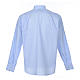 Koszula kapłańska długi rękaw, bawełna mieszana błękitna Cococler s2