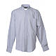 Clergy shirt long sleeves fil-à-fil mixed cotton Light Grey Cococler s1