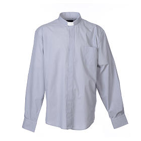 Camicia clergy M. Lunga Filo a Filo misto cotone grigio chiaro Cococler