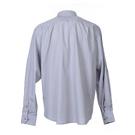 Camicia clergy M. Lunga Filo a Filo misto cotone grigio chiaro Cococler